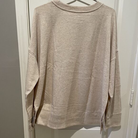 Time And Tru Crewneck pullover Sweatshirt Women’s Size XXL 20 NEW Beige - Picture 9 of 9